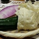 泳ぎイカ 九州炉端 弁慶 - 本日のお通し野菜