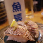市場ずし 魚辰 - あかムツの焙り。大阪で言うのどクロ。これも旨い！３回食べました