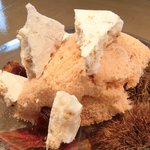 クラフタル - ランチコース 5400円 の栗のムース 栗のメレンゲ 和栗のグラッセ の栗のモンブラン