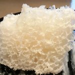 クラフタル - ランチコース 5400円 の甘海老 紫のカリフラワー キャビア乗せ ライムとバニラのドレッシング カリフラワーを使い雪に見立てた冷たいムース添え