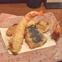 はんやかどのくーた - 天ぷら（車海老、イカ、牡蠣、茄子、玉ねぎ）