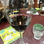 料亭 金鍋 - 2014-12　差し入れの赤ワインは最高に美味しい
