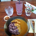 JMZ - 日替わりカレーライス♪ヘルシー黒米です！＆アサイースムージー♪