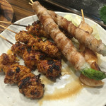 ずみっ！！酒場 やまといも - 手ごねつくね、アスパラ豚ミイラ巻き