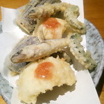 達吉 - 穴子ときびなごの天ぷら 2015.7