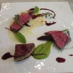 ビストロ ダイア - 宮城県産仙台黒毛和牛　Ａ５等級ランプ肉のローストとフランス産鴨フォアグラのポワレ　Ｈ27.12月