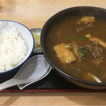 うどんわだ - カレー肉きつねうどん（太麺）