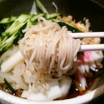 小松庵 - 冷やしたぬきそばの麺 2015.7