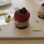 プレヴナンス - 27年12月　タラバ&ズワイ蟹タルタル　長野グラニエスミス、ビーツ、キャビア　根セロリソース　