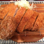 かつ源 - お楽しみランチでロースかつとヒレかつ一枚（アップ）