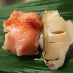 都寿司 - 赤貝とアワビ