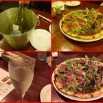 モンドール - 白ワイン、生ハムとフレッシュサラダのピザ