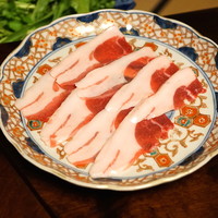 比良山荘 - 鍋の猪肉