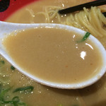 天下一品 - 【2016年01月】こってり、並、スープ多め、細麺のスープアップ。