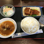 Meshiya Shokudou - 鶏照り焼きとサラダに味噌田楽