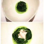 レストラン サンパウ - 寒締め法蓮草と白子のラビオリ