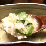 はんごう雑炊の店 山 - オクラしゃんまではいっとるんやね～納豆好いと～けんこれうまか♪