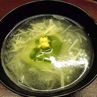 味舌 - 冬瓜につる菜、もぐさ生姜の薄葛仕立て