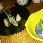 民宿 あそげん - 揚げ出しと蛸の酢味噌あえ