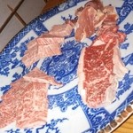 民宿 あそげん - 半分焼いた後の肉祭り