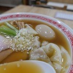 中華そば 熊野 - 雲呑そば・醤油＋半熟煮玉子2015/12