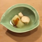 うを徳 - 突き出し（大根(京都) + ひげだら(ヨロイイタチウオ)(青森)）