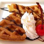 カフェ 茶華 - ランチセット：デザートスペシャル盛合せ　クレープ・珈琲ゼリー・バニラアイス