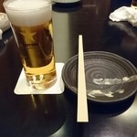 個室割烹 北のゆうや - ビールで乾杯！