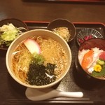 さかなや道場 - さかなや道場で、蕎麦とミニ海鮮丼^ ^さっぱりしていて美味(^^)