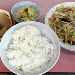 はしもとや - 本日のおすすめヤサイ炒 ライス 御新香