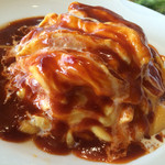 ウフウフガーデン - 米沢牛入りハンバーグinプレミアムたまごのとろとろオムライス～特製デミグラスソース～(ドリンクセット￥1700)