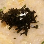 とらふぐ城 - 【H27.12.31】特大てっちり→雑炊。２杯目は海苔パラパラ。。