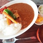 あったか弁当屋鈴平 - 鈴平カレー弁当（イートイン）500円　2016/01