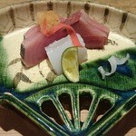 祇園迦陵 - お造り：よこわ、剣先、鰤