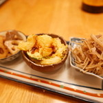 いいかげん - 時雨煮、ポテトサラダ、こんにゃくと蓮根の煮物