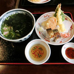 うどん本陣 山田家 - 焼鯖寿し定食(わかめ)