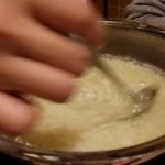 とらふぐ城 - 【H27.12.31】特大てっちり→雑炊。攪拌。