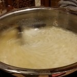 とらふぐ城 - 【H27.12.31】特大てっちり→雑炊。攪拌。