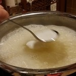 とらふぐ城 - 【H27.12.31】特大てっちり→雑炊。灰汁取り。