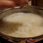 とらふぐ城 - 【H27.12.31】特大てっちり→雑炊。攪拌。