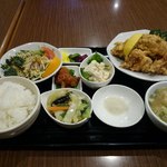 中華料理菊水 - 鶏のから揚げ定食(夜の定食)