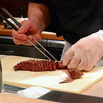 日本料理 百屋 - イチボの炭焼き