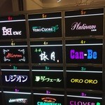 赤坂 詠月 - スナックやクラブの看板に囲まれた詠月さん