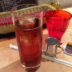 Espetalia - H.28.1.7.昼 食後のお飲み物(アイスミルクティー・野菜が20品目のたっぷりサラダランチ 1,000円税込)