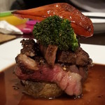 バルひげ - 牛赤身ステーキ１２８０円