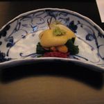 蕪、ネギ、菊花の玉味噌掛けのアップ(2015.12)