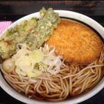 つるや - コロッケそば+ちくわ天 Buckwheat Soba Noodles with Potato Croquette + Fish Paste Cake Tempura at Tsuruya, Ueno！