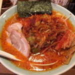 麺通 - カラフト野菜らーめん（辛背油）半麺こってりで 