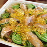 わらび野 - 岩魚の卵と山菜のてこね寿司（2015/5）