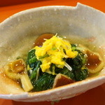 わらび野 - ほうれん草、水菜、いぐちのおひたし（2015/10）